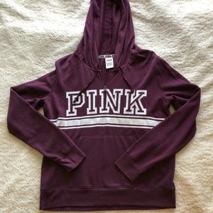 PINK- Maroon Quarter-Zip hoodie